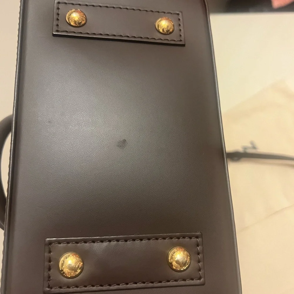 Louis Vuitton Brown Damier Ebene Mini Handbag with Gold Hardware